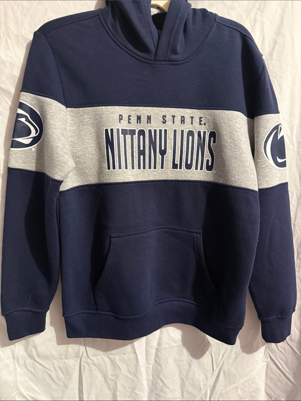 Penn State Nittany Lions Youth Navy & Gray Hooded Pullover